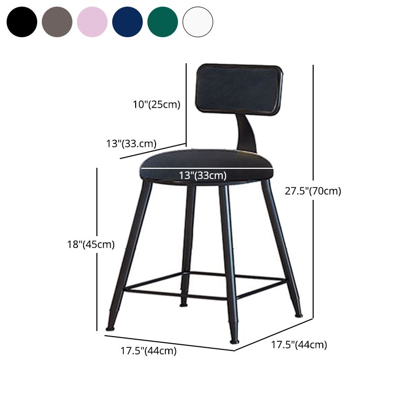 Modern Armless Backrest Counter Stool Iron Household Bar Stool with Velvet Cushion Clearhalo 'Bar Furniture' 'Bar Stools' 'bar_stools' 'furn' 'furn_bar_stools' 'furniture_bar_stools' 'Kitchen & Dining Furniture' 'kitchen&dining_furn' 'kitchen' 'kitchen_furn' Furniture' 1200x1200_809c451f-e85f-4905-923f-7bed28346e0d