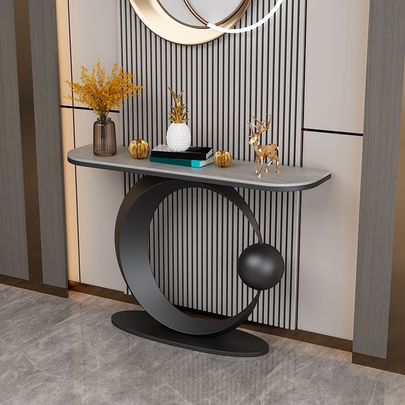 Contemporary Console Accent Table Half Moon Console Sofa Table Clearhalo 'Console Tables' 'console_tables' 'Entry & Mudroom Furniture' 'furn' 'furn_console_tables' 'Furniture' 1200x1200_809d9fe8-08d9-44f3-9213-0937cf01c562