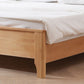 Modern Solid Wood Panel Bed Rectangular Standard Bed with Headboard
