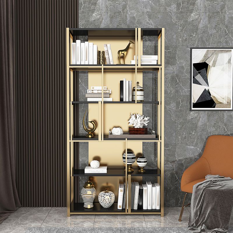 11.81"W 78.74"H Bookshelf Glam Style Open Back Bookcase for Study Room Home Office Clearhalo 'Bookcases' 'furn' 'furn_bookcases' 'Furniture' 'furniture_bookcases' 'kitchen' 'kitchen_bookcases' 'Living Room Furniture' 'Office Furniture' 1200x1200_809efd84-8b0c-4329-a056-2c7bf82a9548