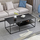 Black Finish Metal Rectangular Coffee Cocktail Table with Storage Shelf Clearhalo 'Coffee & Accent Tables' 'Coffee Tables' 'coffee_tables' 'furn' 'furn_coffee_tables' 'Furniture' 'Living Room Furniture' 1200x1200_809f9dee-50dc-4eaf-9de9-52007e72373e
