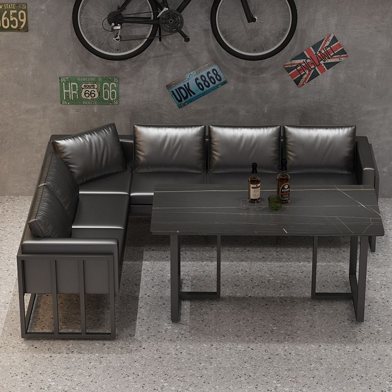 Industrial Sintered Stone Top Dinner Room Kitchen Table Black Metal Base Table for Dinning Room Clearhalo ' dining_table' 'Dining Tables & Seating' 'Dining Tables' 'furn' 'furn_dining_table' 'Furniture' 'furniture_dining_table' 'Kitchen & Dining Furniture' 'kitchen&dining_furn' 'kitchen' 'kitchen_dining_table' 1200x1200_80a0ea82-8da8-48f8-baab-7a59a4744e53