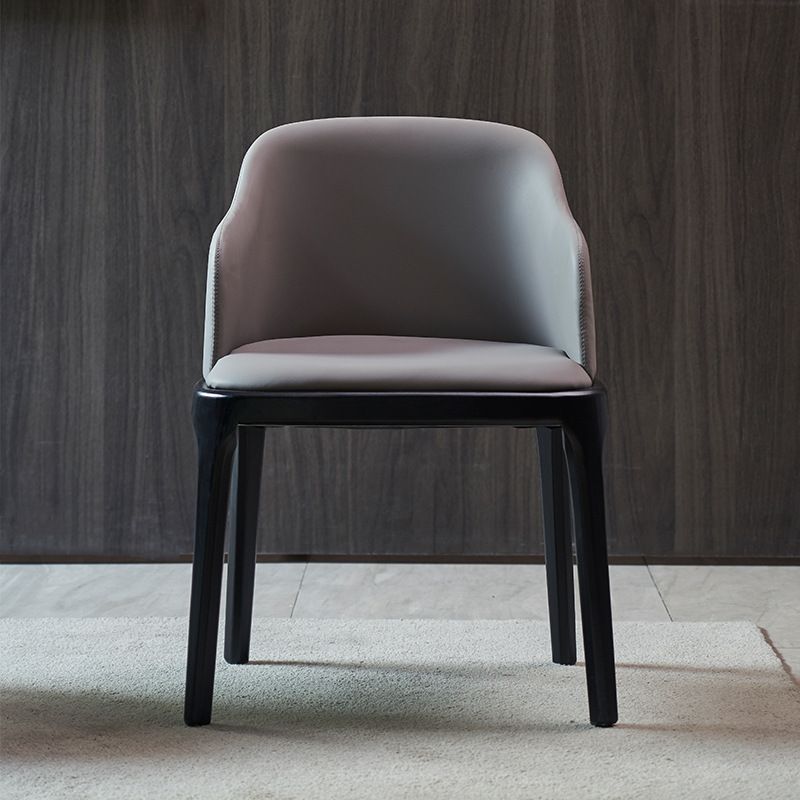 Gepolsterter Esstuhl zeitgenössische Küche Essarmstuhl mit Holzbeinen