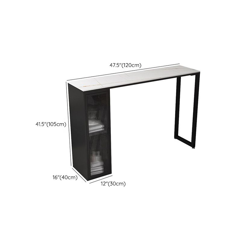 Industrial Sintered Stone 1/2/5 Stücke Stange Tisch Rechteckstange mit Metallbeinen