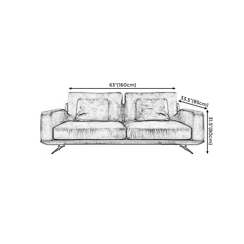 Mid-Century Modern Square Arm Sofa and Chaise Genuine Leather Sectional for Living Room Clearhalo 'furn' 'furn_sectionals' 'Furniture' 'furniture_sectionals' 'kitchen' 'kitchen_sectionals' 'Living Room Furniture' 'Sectionals' 1200x1200_80a2edf6-4111-4e0b-ab90-cb832eb3b895