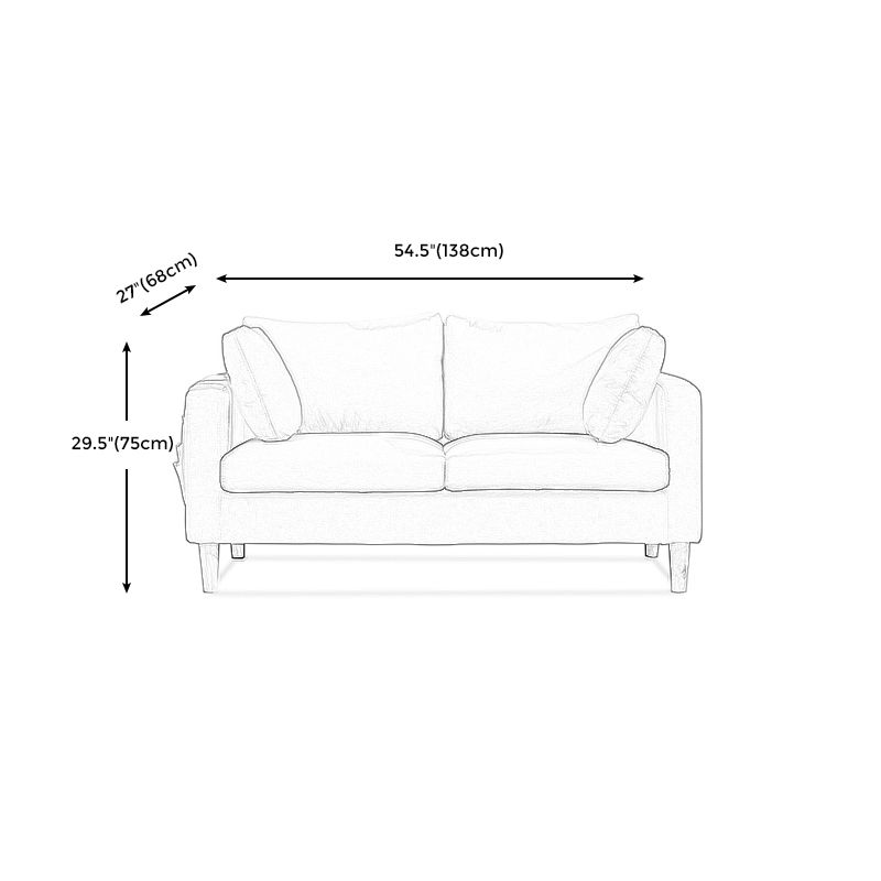 Contemporary Square Arm Couch Faux Leather Loveseat with Pillows Clearhalo 'furn' 'furn_sofas' 'Furniture' 'furniture_sofas' 'Living Room Furniture' 'Sofa' 'sofas' 1200x1200_80a31a5b-91e8-4567-bdbb-c9680ea503c9