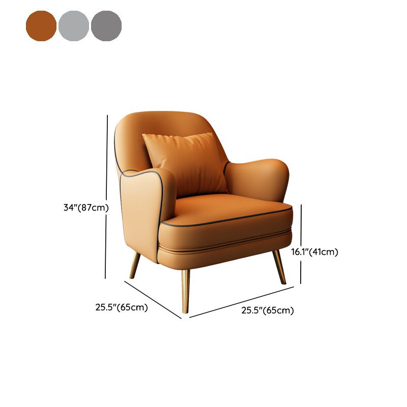 Contemporary Pillow Back Chair Recessed Arms Pillow Back ArmChair Clearhalo 'Accent Chairs' 'accent_chairs' 'Chairs & Seating' 'furn' 'furn_accent_chairs' 'Furniture' 'Living Room Furniture' 1200x1200_80a3de95-c50e-4d29-ba57-8d3da3e78935