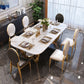 Glam Style Dining Room Dinner Table Gold Base Luxury Dining Table Clearhalo 'Dining Tables & Seating' 'Dining Tables' 'dining_table' 'furn' 'furn_dining_table' 'Furniture' 'Kitchen & Dining Furniture' 1200x1200_80a4f9db-dba9-46a0-9c17-a56c06825b3a
