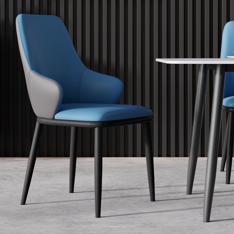 Minimalist Style Leather Dining Chairs Solid Back Upholstered Side Chair for Home Clearhalo ' kitchen&dining_furn' 'Dining Chairs' 'Dining Tables & Seating' 'dining_chair' 'furn' 'furn_dining_chair' 'Furniture' 'furniture_dining_chair' 'Kitchen & Dining Furniture' 'kitchen' 1200x1200_80a50da0-e17e-4de2-b1f9-6d94e12d39ab