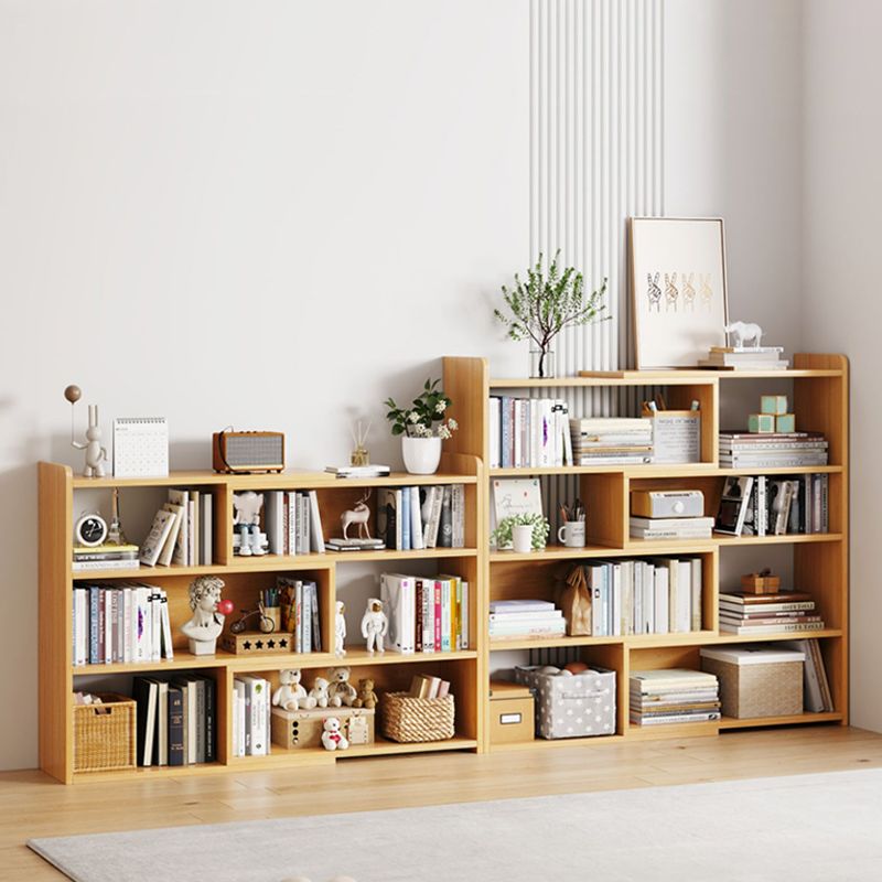 Engineered Wood Standard Bookshelf Contemporary Closed Back with Shelves