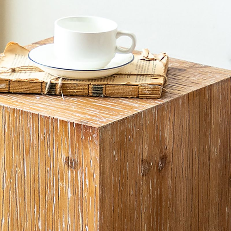 Rustic Square Wooden End Table Natural Drum Sofa Side Accent Table Clearhalo 'Coffee & Accent Tables' 'End & Side Tables' 'end_side_tables' 'furn' 'furn_end_side_tables' 'Furniture' 'Living Room Furniture' 1200x1200_80a58e91-1d0f-4273-9cab-68fd2c83dd40