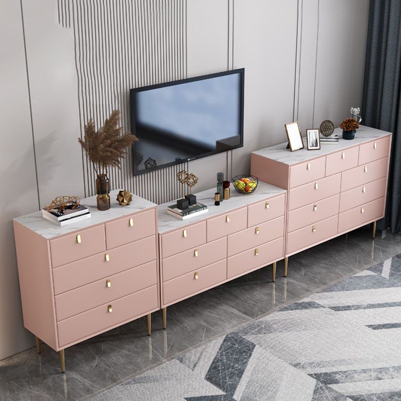 15,6-inch breedte Glam-dressoir stenen opbergkast met 9 laden