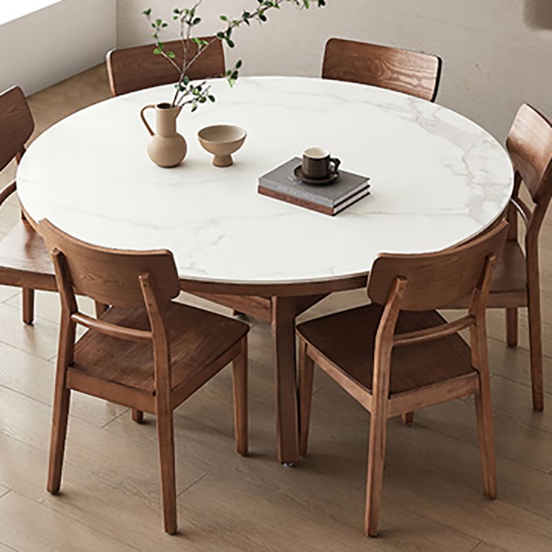 Modern Dining Round Table Dining Sintered Stone Table for Restaurant with Wood Legs Clearhalo 'Dining Tables & Seating' 'Dining Tables' 'dining_table' 'furn' 'furn_dining_table' 'Furniture' 'furniture_dining_table' 'Kitchen & Dining Furniture' 'kitchen' 'kitchen_dining_table' 1200x1200_80a88509-b89d-4fde-8890-199a54547398