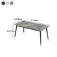 Rectangular Sintered Stone Dining Table Luxury White Furniture with Steel 4 Legs for Home Clearhalo 'Dining Tables & Seating' 'Dining Tables' 'dining_table' 'furn' 'furn_dining_table' 'Furniture' 'Kitchen & Dining Furniture' 1200x1200_80aa1c2f-d1c8-4995-8b5f-47f65ddd92d0
