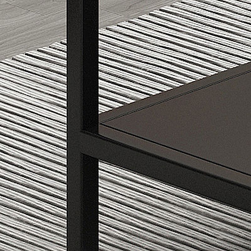 Tavolino da cocktail rettangolare in ardesia con 4 gambe e ripiano portaoggetti