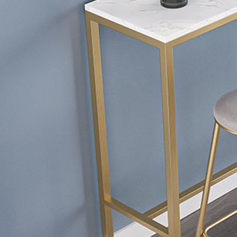 Modern Bar-height Table White Faux Marble Top Bistro Pub Table Clearhalo 'Bar Furniture' 'Bar Tables' 'bar_tables' 'furn' 'furn_bar_tables' 'Furniture' 'Kitchen & Dining Furniture' 1200x1200_80abd444-b95a-49c4-8a5c-9a2b93f6044e