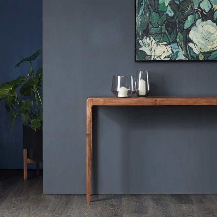 Tavolo da divano con console di pino moderno di metà secolo con 4 gambe per sala