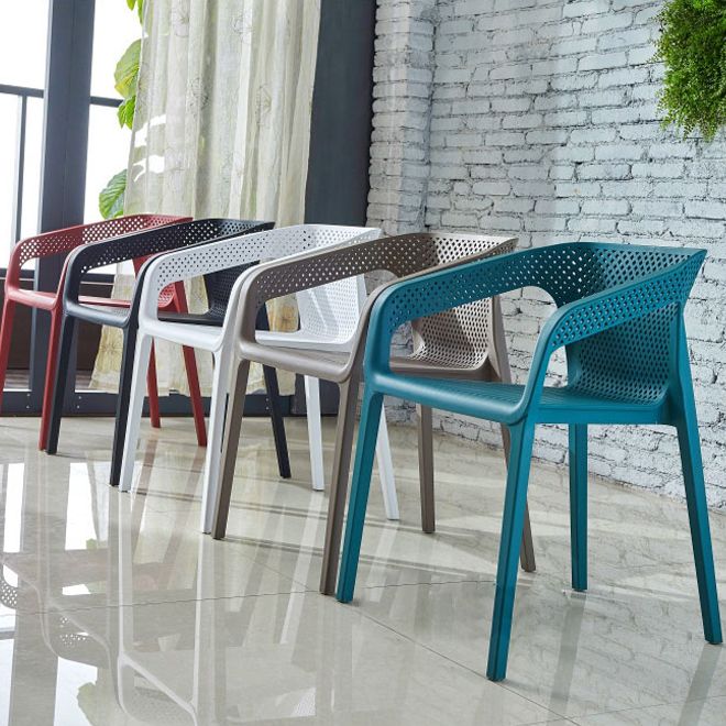 Contemporary Style Plastic Chairs Solid Back Arm Dining Kitchen Chair Set Clearhalo ' kitchen&dining_furn' 'Dining Chairs' 'Dining Tables & Seating' 'dining_chair' 'furn' 'furn_dining_chair' 'Furniture' 'furniture_dining_chair' 'Kitchen & Dining Furniture' 'kitchen' 1200x1200_80acfcfc-889f-4f8b-b582-1ca0cb813e69