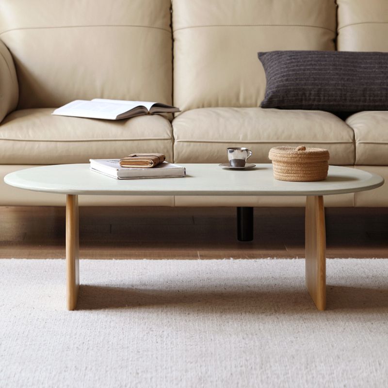 Scandinavian Pine Wood Coffee Table with Sled Base Oval Coffee Table Clearhalo 'Coffee & Accent Tables' 'Coffee Tables' 'coffee_tables' 'furn' 'furn_coffee_tables' 'Furniture' 'Living Room Furniture' 1200x1200_80ad227a-3b32-4c58-a99e-36751727d05b
