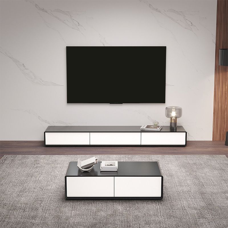 Contemporary Faux Wood TV Stand Console Enclosed Storage TV Media Stand for Living Room Clearhalo 'furn' 'furn_tv_stands_entertainment_centers' 'Furniture' 'Living Room Furniture' 'TV Stands & Entertainment Centers' 'TV Stands & Media Storage Furniture' 'tv_stands_entertainment_centers' 1200x1200_80ad847b-bc5e-48f2-abf3-becbea466f7c