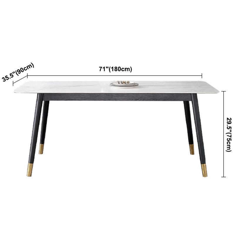 Industrial Style White Sintered Stone Dining Table 4 Legs Base Rectangle Table for Home Clearhalo ' dining_table' 'Dining Tables & Seating' 'Dining Tables' 'furn' 'furn_dining_table' 'Furniture' 'furniture_dining_table' 'Kitchen & Dining Furniture' 'kitchen&dining_furn' 'kitchen' 'kitchen_dining_table' 1200x1200_80adb2c2-b3be-4f27-83c6-ef1fb6f7df4a