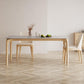 Mid-Century Dining Table with Ash Wood Frame White Stone Top Table for Home Clearhalo 'Dining Tables & Seating' 'Dining Tables' 'dining_table' 'furn' 'furn_dining_table' 'Furniture' 'Kitchen & Dining Furniture' 1200x1200_80aff9b8-04bf-493c-b067-20ea707f5be0