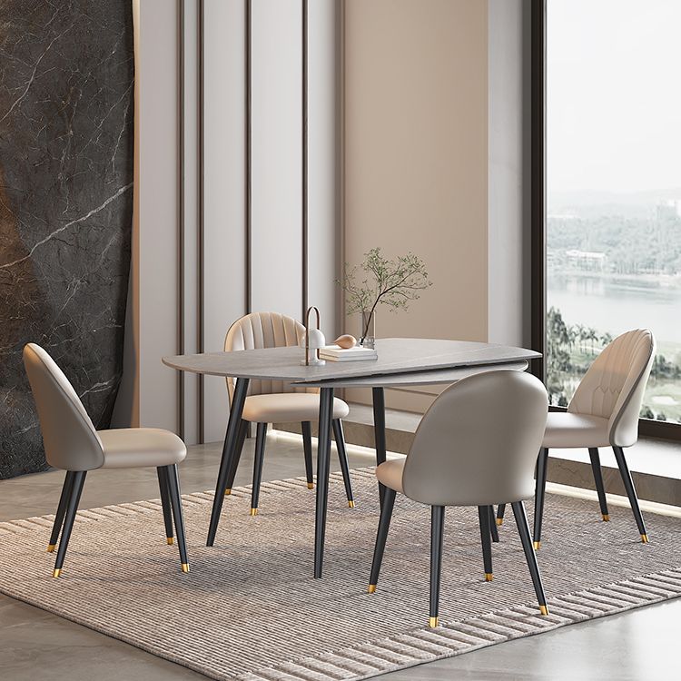 Sintered Stone Top Round Table for Restaurant Modern Dining Table with 4 Legs Clearhalo ' dining_table' 'Dining Tables & Seating' 'Dining Tables' 'furn' 'furn_dining_table' 'Furniture' 'furniture_dining_table' 'Kitchen & Dining Furniture' 'kitchen&dining_furn' 'kitchen' 'kitchen_dining_table' 1200x1200_80b03dde-9d23-4bac-a994-dcf978f2a12c