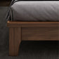Mid-Century Modern Panel Bed with Brown Penal Headboard and Wooden Legs