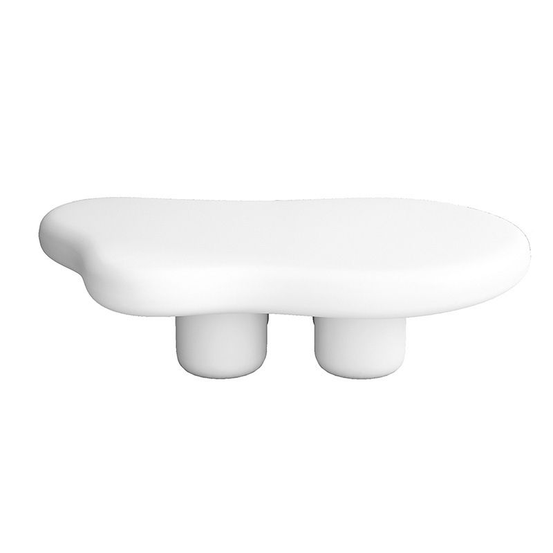 Scandinavian Free Form Solid Wood Coffee Table 11.8"H 4 Legs Cocktail Table