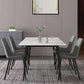 Metal Contemporary Rectangle Dining Table White Sintered Stone Top Table for Dining Room