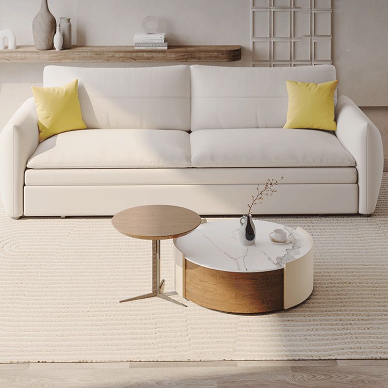 Glamour en bois futon avec matelas futon canapé-lit carré arms