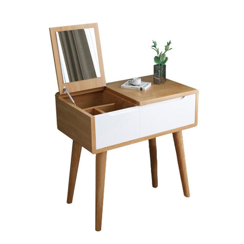 Specchio trucco in legno in legno vanità camera da letto tostata