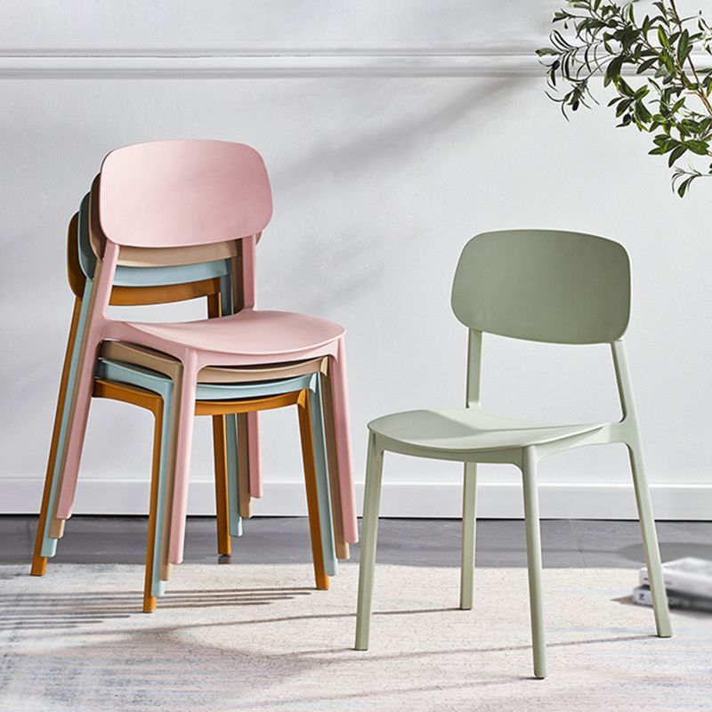 Minimalist Style Stackable Plastic Side Chair Colorful Armless Dining Chairs for Home Use Clearhalo ' kitchen&dining_furn' 'Dining Chairs' 'Dining Tables & Seating' 'dining_chair' 'furn' 'furn_dining_chair' 'Furniture' 'furniture_dining_chair' 'Kitchen & Dining Furniture' 'kitchen' 1200x1200_80b4e31c-20f1-4cf4-b5e2-f137ca6891e6