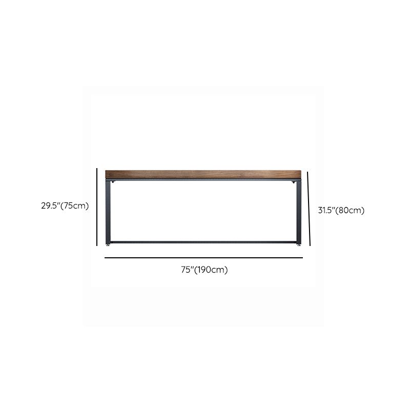 Rectangular Industrial Writing Desk Wood Computer Desk with Metal Legs