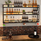 Iron Wine Rack Modern Style Wall Mounted Wine Holder Rack in Black Clearhalo 'furn' 'furn_wine_racks' 'Furniture' 'Kitchen & Dining Furniture' 'Wine Racks' 'wine_racks' 1200x1200_80b5ca4a-77e0-4ed4-9802-ddd27c84a1fb