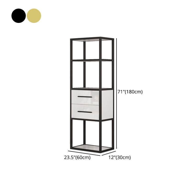 Glam Style Bookshelf Open Back Bookcase for Home Office and Study Room Clearhalo 'Bookcases' 'furn' 'furn_bookcases' 'Furniture' 'furniture_bookcases' 'Office Furniture' 1200x1200_80b8a707-8103-4e39-b37d-5ebfa9e10c9b