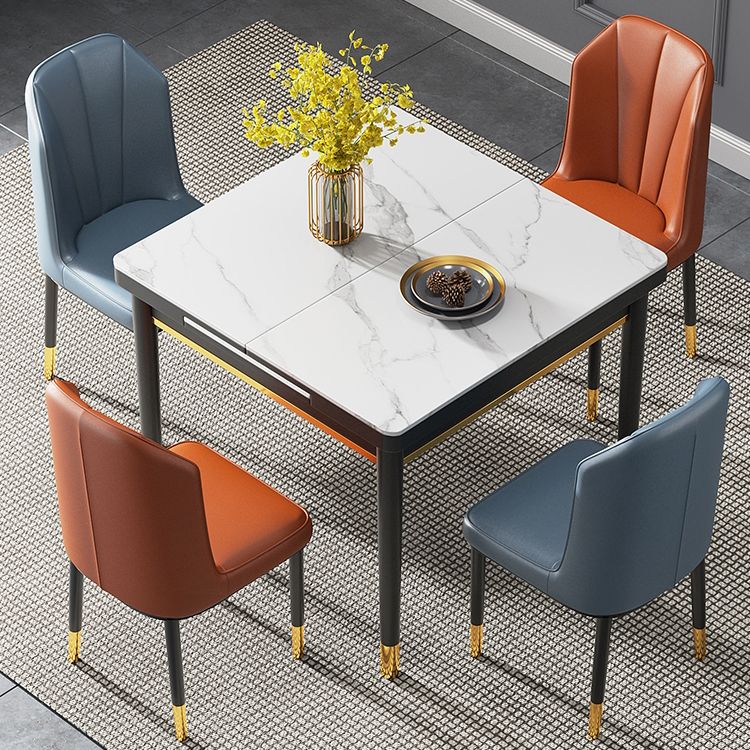 Industrial Style Extendable Stone Dining Table Square 31.5'' Table for Home Clearhalo ' dining_table' 'Dining Tables & Seating' 'Dining Tables' 'furn' 'furn_dining_table' 'Furniture' 'furniture_dining_table' 'Kitchen & Dining Furniture' 'kitchen&dining_furn' 'kitchen' 'kitchen_dining_table' 1200x1200_80ba2888-e8ef-468c-8ac3-94182db4b51e