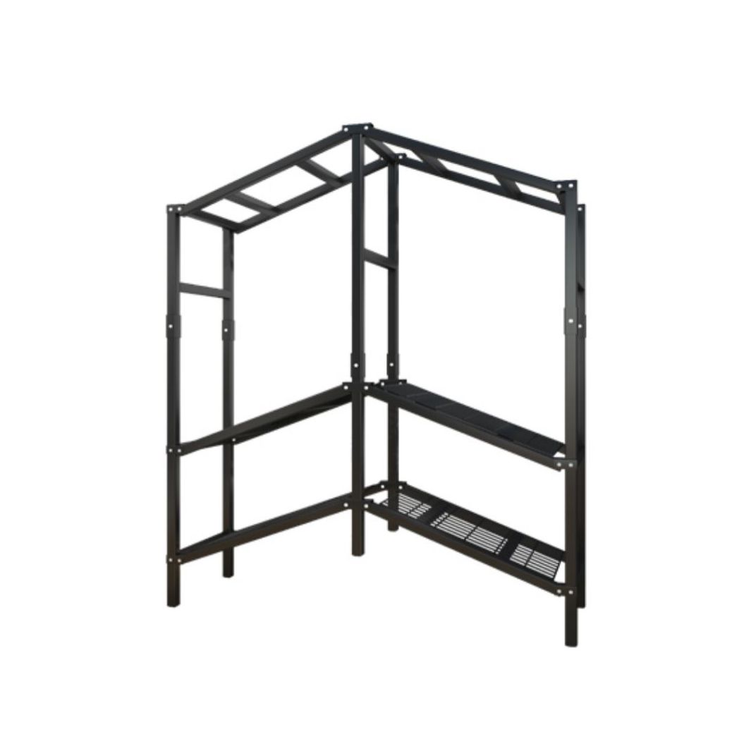 Moderne stijl vrijstaande garderobe Armoire metalen garderobe met planken en kledingrail