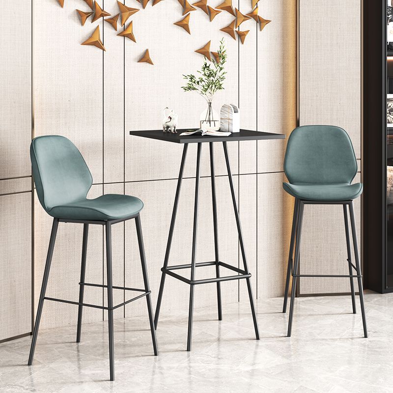 Industrial Style Iron Bar Table Square Top Indoor 4 Legs Bistro Table - 23"W x 41"H Clearhalo 'Bar Furniture' 'Bar Tables' 'bar_tables' 'furn' 'furn_bar_tables' 'Furniture' 'furniture_bar_tables' 'Kitchen & Dining Furniture' 'kitchen&dining_furn' 'kitchen' 1200x1200_80bbfc2f-c3ef-43b6-a51e-343d53a2073d