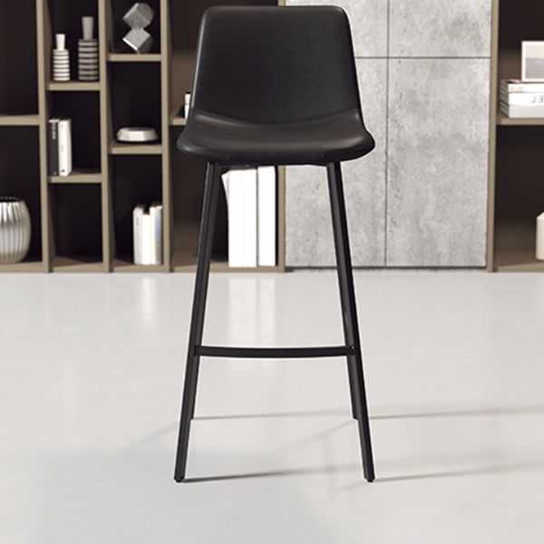 Modern Backrest Armless Counter Stool Iron Milk Tea Shop Bar Stool with Leather Cushion Clearhalo 'Bar Furniture' 'Bar Stools' 'bar_stools' 'furn' 'furn_bar_stools' 'Furniture' 'Kitchen & Dining Furniture' 1200x1200_80bc20d8-6b9d-47ce-8fe5-07b25a527848