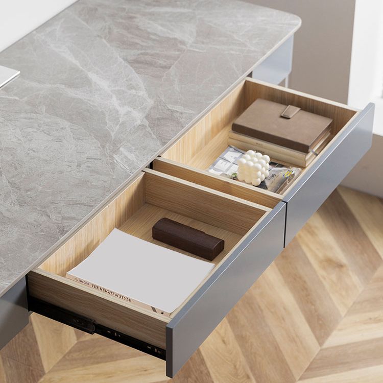 Scrivania per uffici in pietra a forma di rettangolare 2 gambe task desk per casa