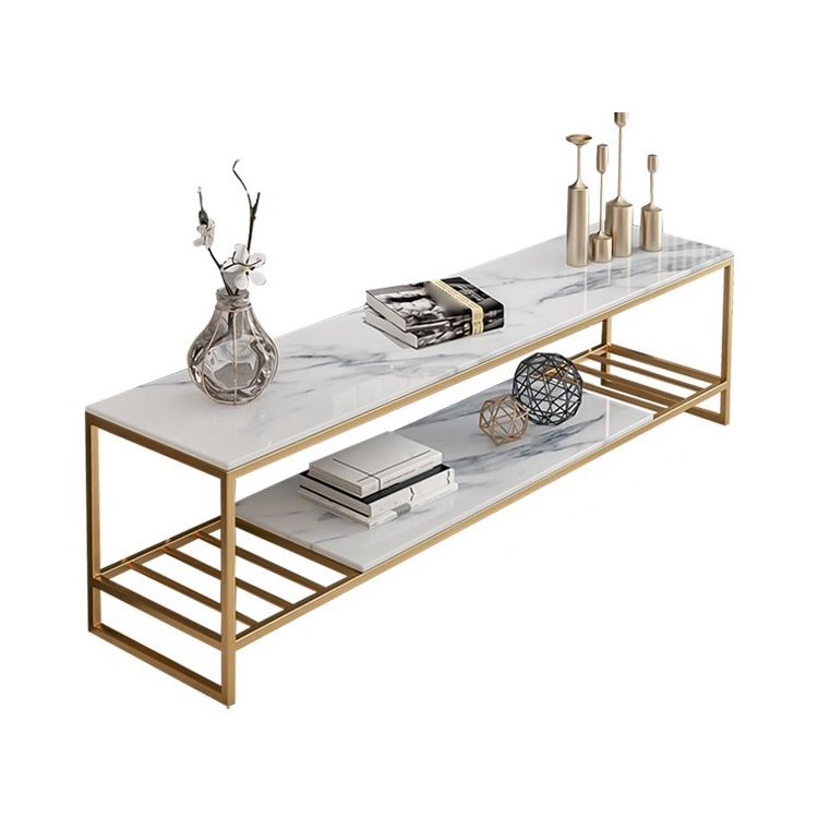 17.72 "H TV Stand Open Rangement Glam Style Console TV avec 2 étagères pour le salon