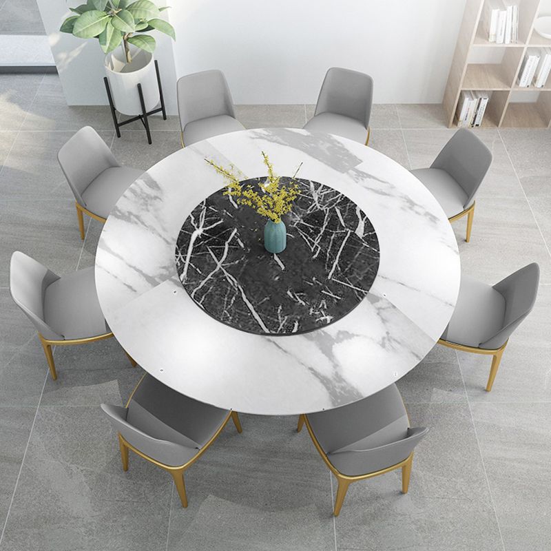 Modern Sintered Stone Dining Table Round Dinner Room Table for Dining Room Clearhalo 'Dining Tables & Seating' 'Dining Tables' 'dining_table' 'furn' 'furn_dining_table' 'Furniture' 'furniture_dining_table' 'Kitchen & Dining Furniture' 'kitchen' 'kitchen_dining_table' 1200x1200_80c091e1-39d8-4406-a724-b9916220ac95