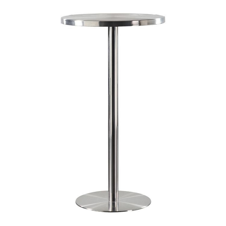 Metal Industrial Round Dining Table Steel Top Table with Pedestal Base Clearhalo 'Dining Tables & Seating' 'Dining Tables' 'dining_table' 'furn' 'furn_dining_table' 'Furniture' 'furniture_dining_table' 'Kitchen & Dining Furniture' 1200x1200_80c1ab2f-7d06-4a9a-84f7-8c7ecbd74ebb