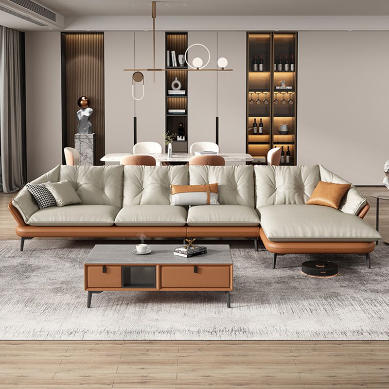 Sezione vera in pelle vera trapuntata BEIGE BEIGE CUSCIONI NEZIONALE