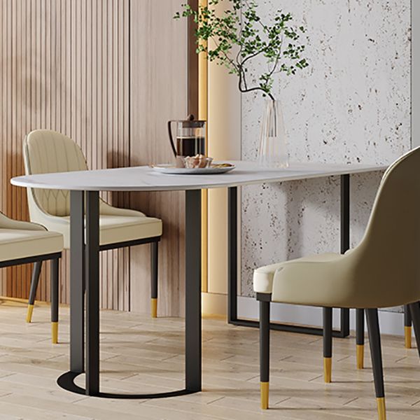 Contemporary Dining Table Sintered Stone Table with Sled Base for Dining Clearhalo ' dining_table' 'Dining Tables & Seating' 'Dining Tables' 'furn' 'furn_dining_table' 'Furniture' 'furniture_dining_table' 'Kitchen & Dining Furniture' 'kitchen&dining_furn' 'kitchen' 'kitchen_dining_table' 1200x1200_80c4167c-0384-4a91-bbcf-7459284ce861