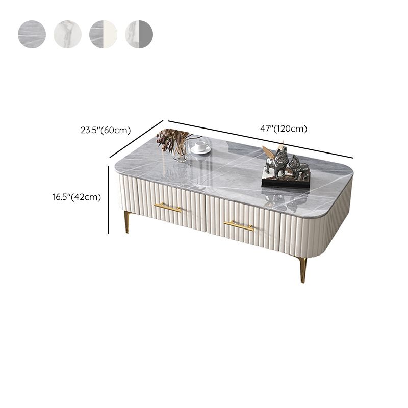 16"H Glam Coffee Table Rectangle 4 Legs Coffee Cocktail Table Clearhalo 'Coffee & Accent Tables' 'Coffee Tables' 'coffee_tables' 'furn' 'furn_coffee_tables' 'Furniture' 'Living Room Furniture' 1200x1200_80c4b50f-3144-4d7a-b12f-923f452d20d3