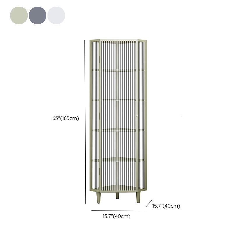 Contemporary Storage Sideboard Metal Dining Sideboard with Glass Door Clearhalo 'buffet_sideboard' 'Buffets & Sideboards' 'furn' 'furn_buffet_sideboard' 'Furniture' 'Kitchen & Dining Furniture' 1200x1200_80c57757-6511-4ddd-9479-661269598e01