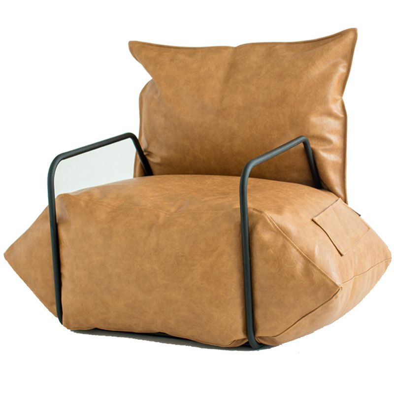 Chaise de faux cuir avec chaise à bras carrés et rangement pour le salon