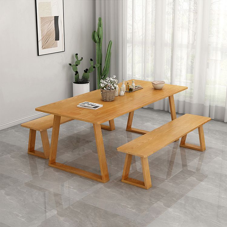 Modern Pine Solid Wood Table Rectangle Table with Double Pedestal Base Clearhalo ' dining_table' 'Dining Tables & Seating' 'Dining Tables' 'furn' 'furn_dining_table' 'Furniture' 'furniture_dining_table' 'Kitchen & Dining Furniture' 'kitchen&dining_furn' 'kitchen' 'kitchen_dining_table' 1200x1200_80c9dfc1-164f-4d05-b670-04a50a86c4db